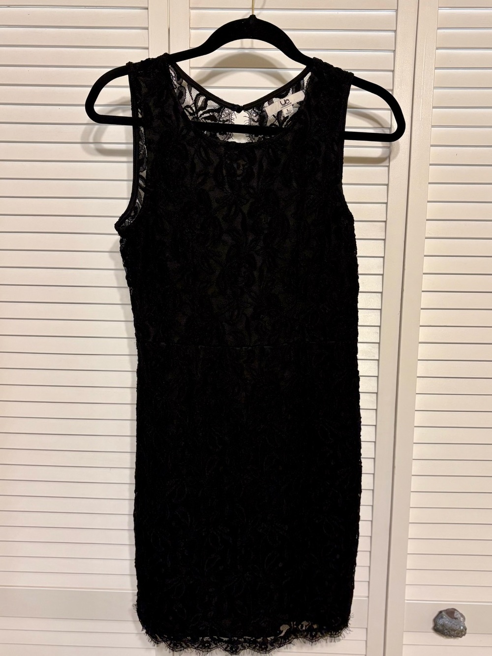 Ya Los Angeles Black Lace Overlay Mini Dress with Gorgeous Open Back Design